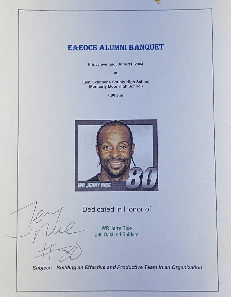 Image of Jerry Rice Cover for Alumni Banquet